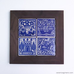 4 azulejos medievales con...